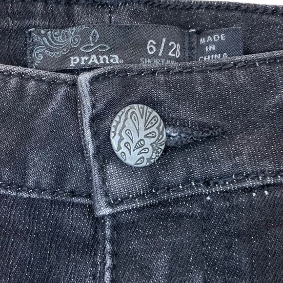 Prana Organic Cotton Geneva Short Inseam Ankle Cropped Size 6 Denim Black/Gray - Picture 15 of 16